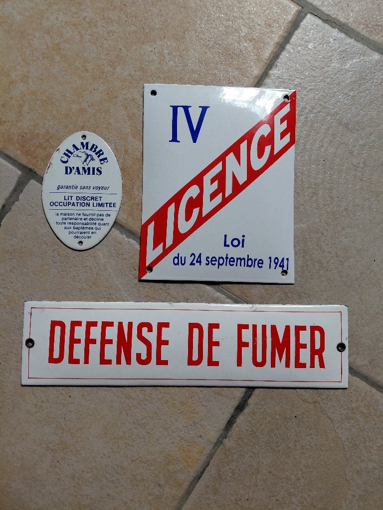 plaque émaillée, Enlèvement, Utilisé, Panneau publicitaire