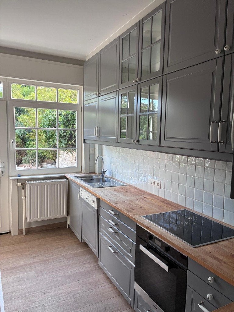 Uitgeruste keuken te koop — Ter plaatse te demonteren, Huis en Inrichting, Ophalen, Gebruikt, Enkelwandige keuken, Hout
