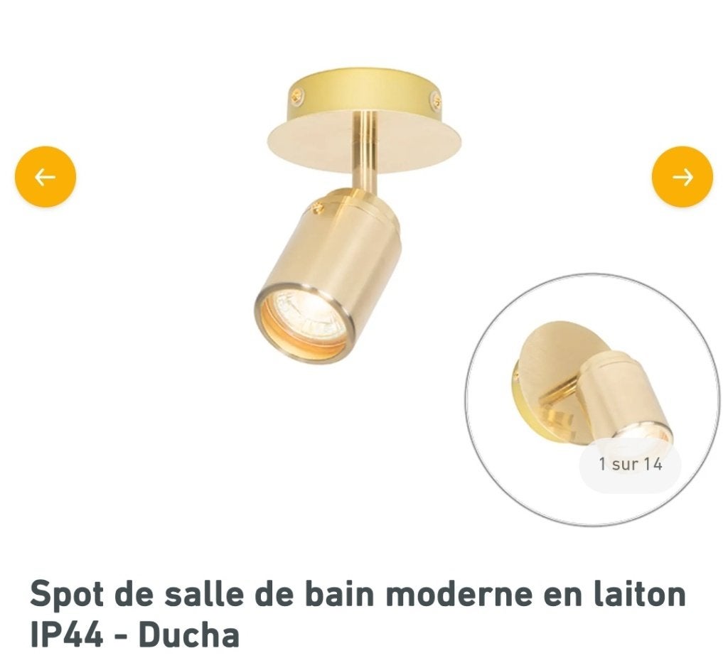 Spot de salle de bain laiton, Neuf, Spot de salle de bain, Étanche, Enlèvement