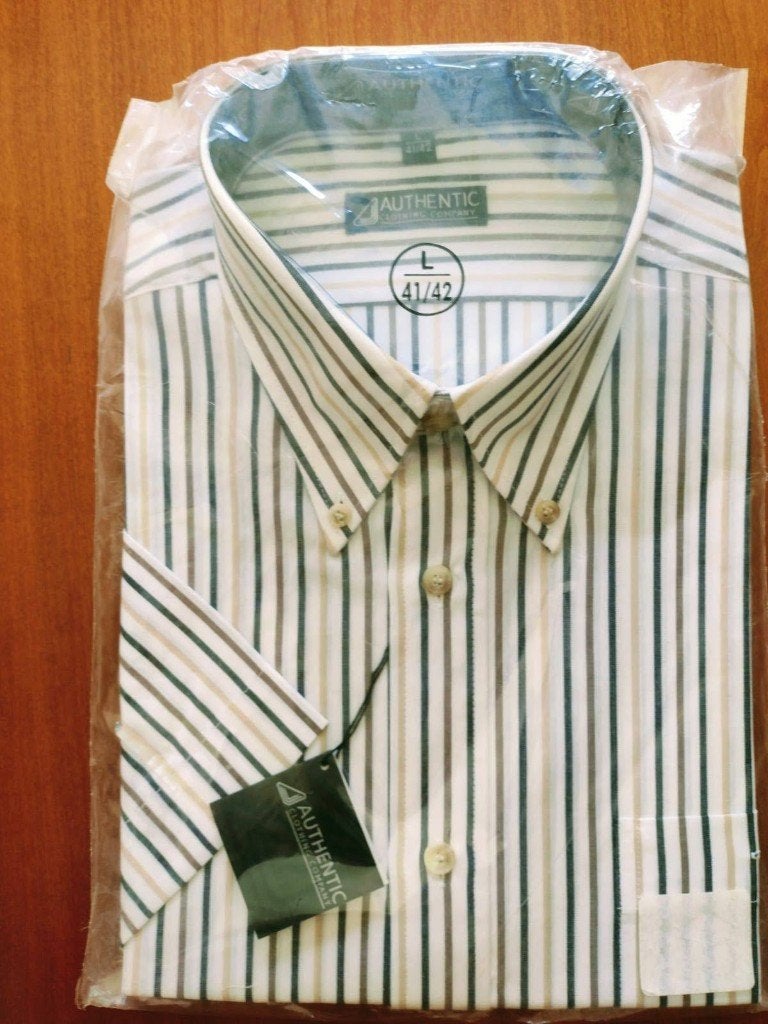 Nouvelle chemise authentique, L/41/42, 100 % coton, Vêtements | Hommes, Chemises, Neuf, Multicolore, Envoi, Tour de cou 41/42 (L)