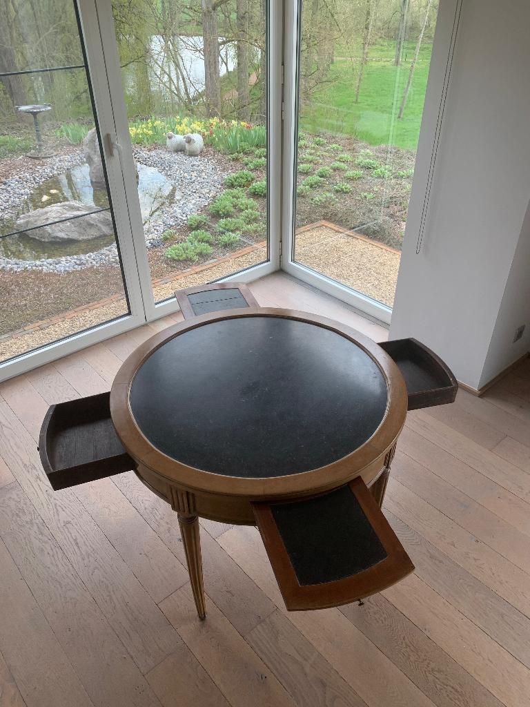19de-eeuwse Bouillotte tafel – Mahonie  met Certificaa, Ophalen