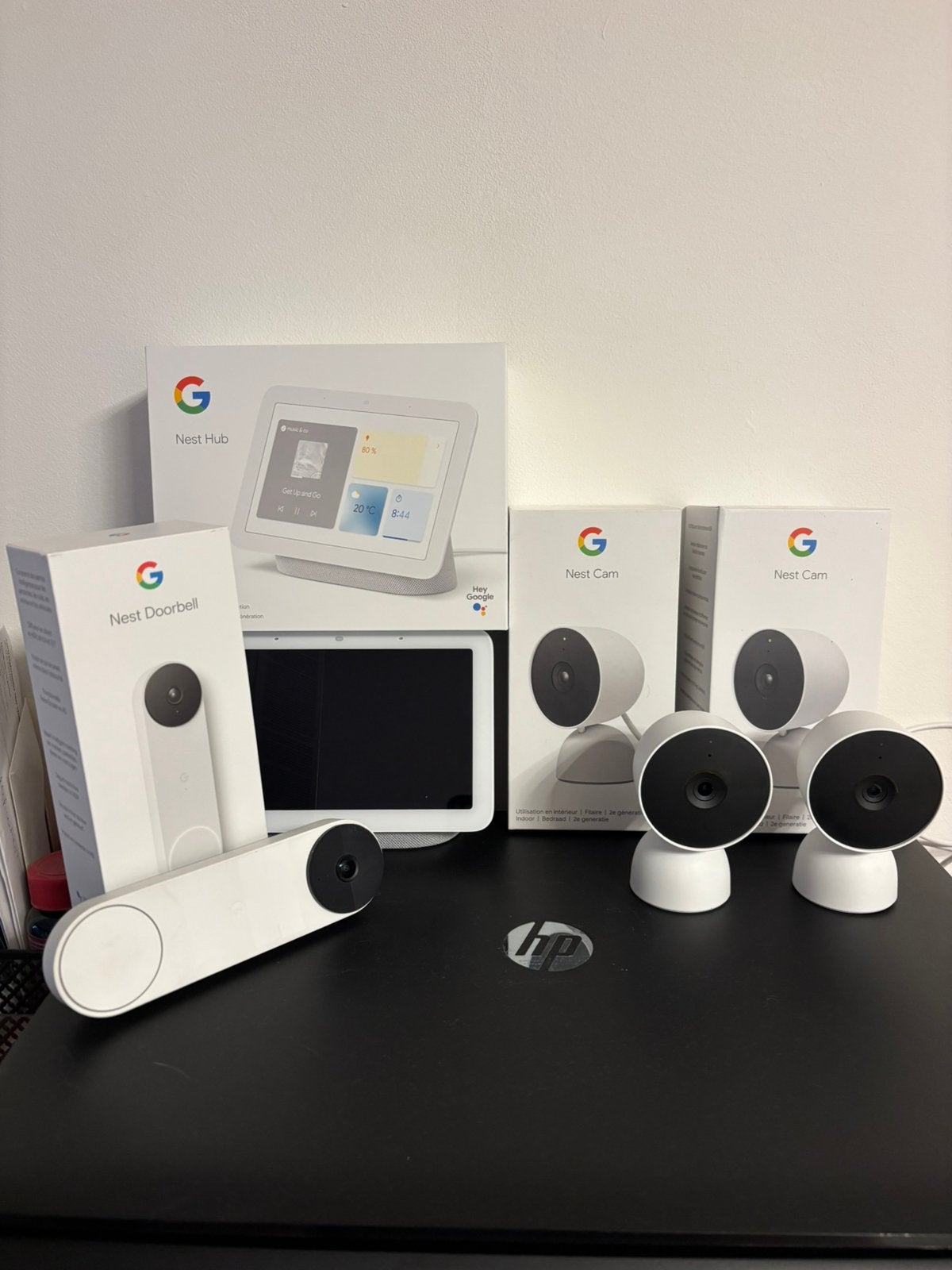 Google Nest Cam(2x), Doorbell, Hub, Enlèvement, Capteur de détection de mouvement, Utilisé, Sans fil