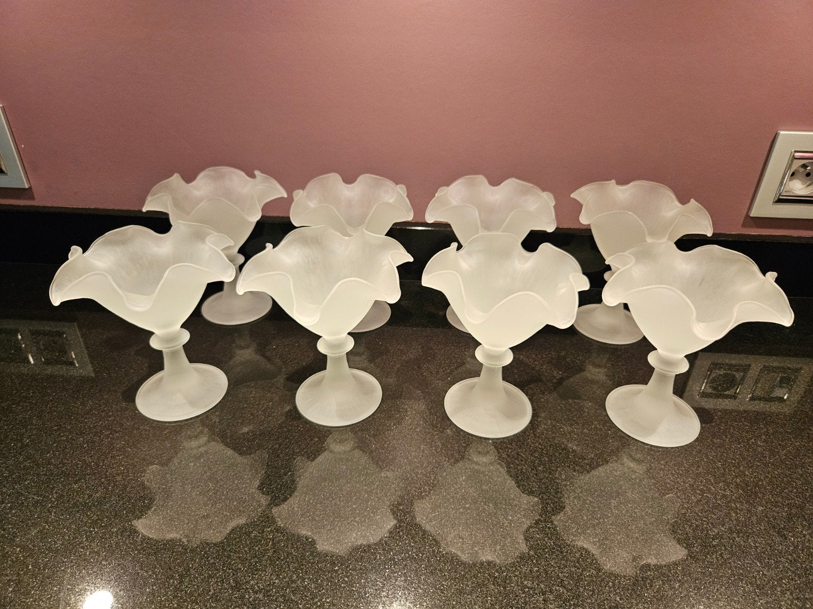 Ijscoupes glas (8 stuks), Verzamelen, Ophalen, Zo goed als nieuw, Overige typen