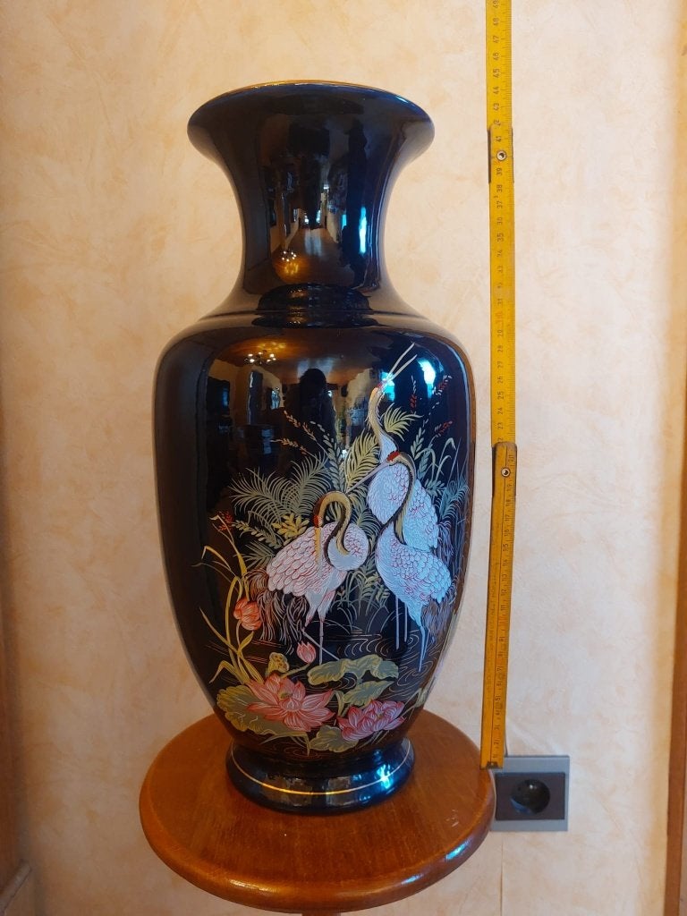 Kobaltblauwe vintage keramieken vaas, Antiek en Kunst, Antiek | Vazen, Ophalen
