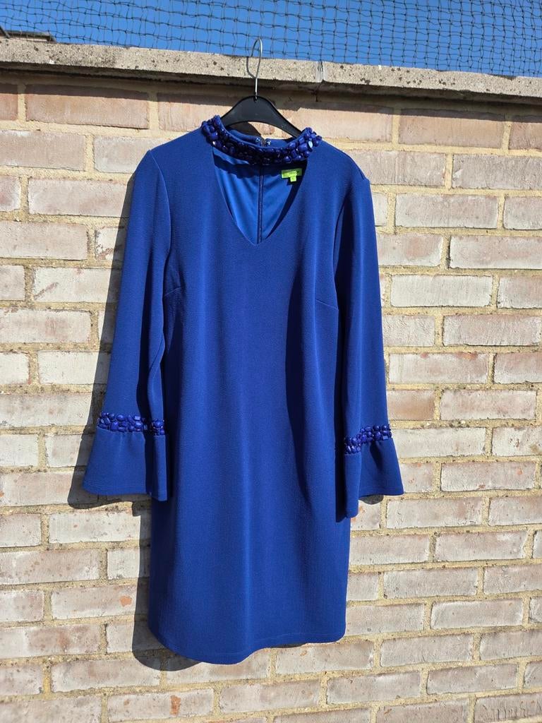 Mooi blauw kleed van K-design maat large met voering, K-design, Blauw, Maat 42/44 (L), Ophalen of Verzenden