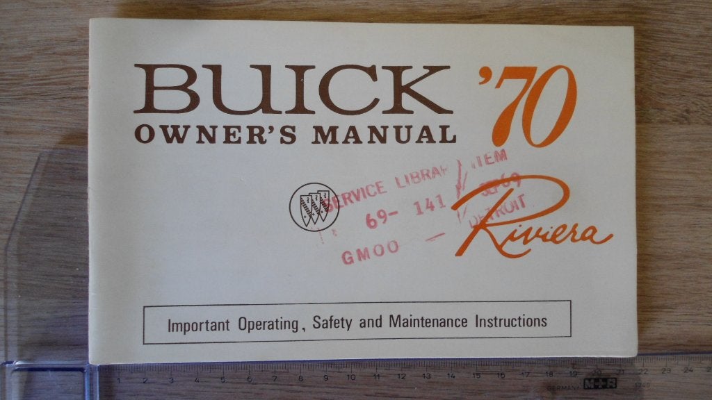 1970 Buick Riviera. First edition original Owner's Manual., Autos : Divers, Modes d'emploi & Notices d'utilisation, Enlèvement ou Envoi