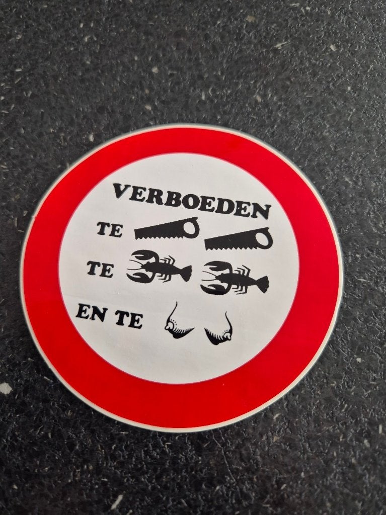 Carnaval Aalst sticker Verboeden te ..., Ophalen of Verzenden