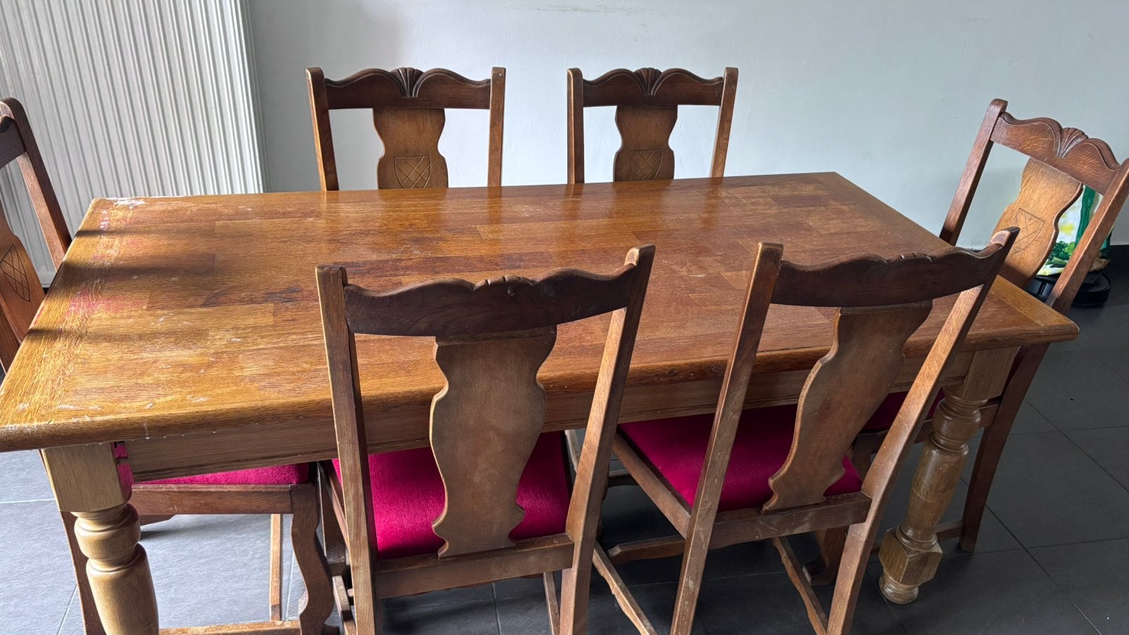 Tafel + 6 stoelen, Ophalen of Verzenden, Zo goed als nieuw