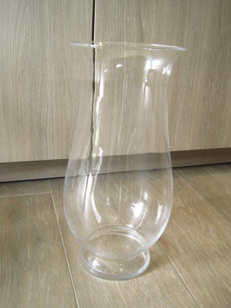 Vase/pare-vent en verre à panse convexe 40 cm, Enlèvement ou Envoi, Utilisé, Autres couleurs, Verre