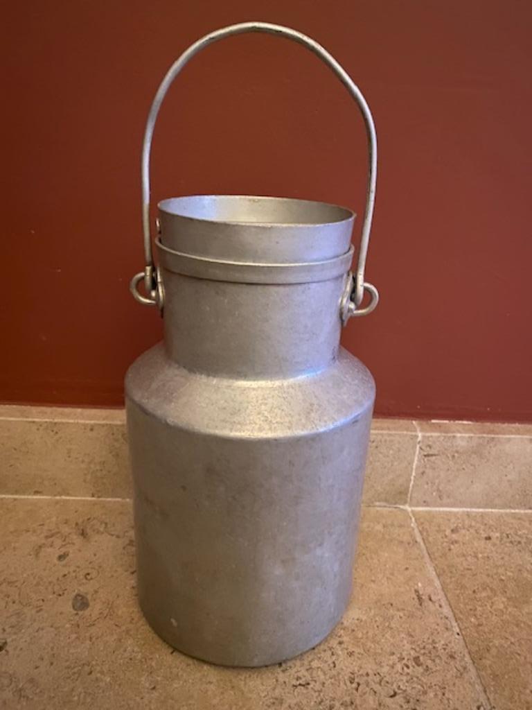 Pot à lait en aluminium authentique - pot à lait - vintage, Antiquités & Art, Curiosités & Brocante, Enlèvement ou Envoi