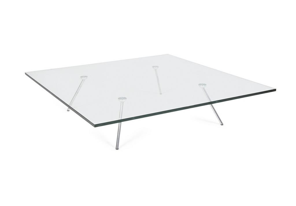 Henk Vos Maupertuus Salontafel - Helder Glas & Aluminium, Huis en Inrichting, Ophalen, Zo goed als nieuw, Glas