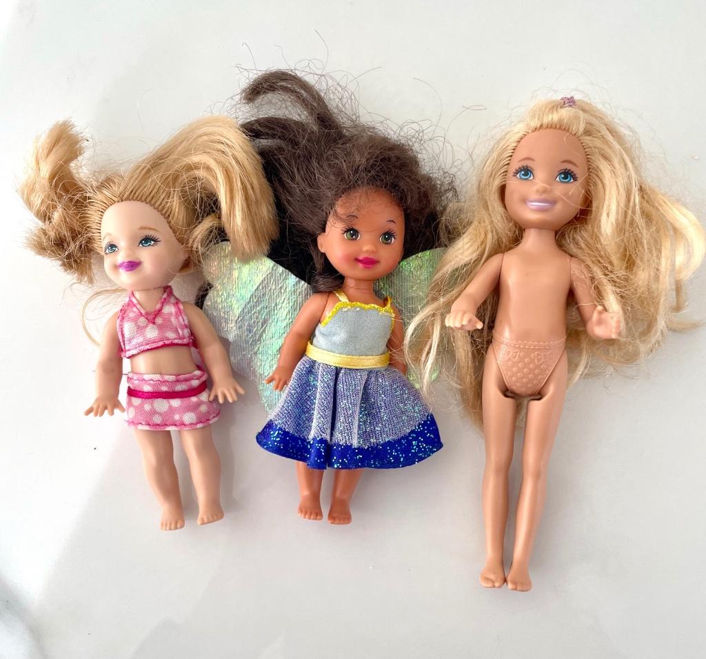 3 Barbie Kelly poppetjes, Kinderen en Baby's, Speelgoed | Poppen, Ophalen of Verzenden, Zo goed als nieuw, Barbie