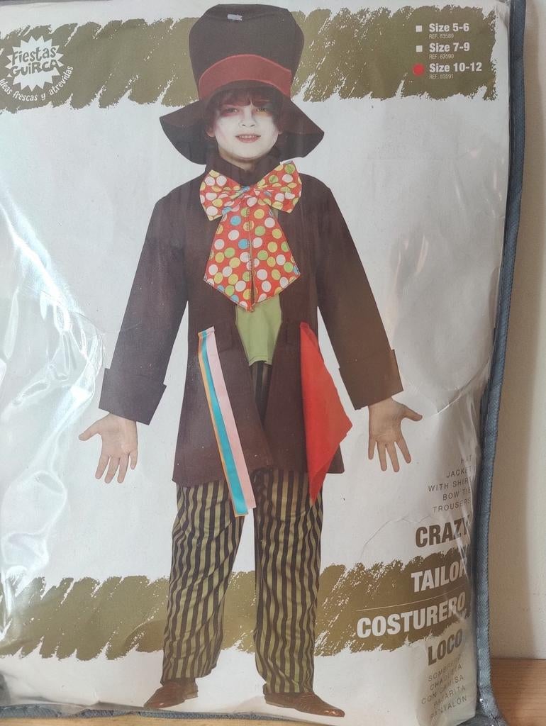 verkleed pak clown - gekke kleermaker 10-12 jaar, Ophalen of Verzenden, Nieuw