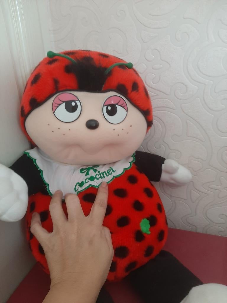 Vintage Nicotoy Coccinelle lieveheersbeestje grote knuffel, Kinderen en Baby's, Ophalen of Verzenden, Zo goed als nieuw