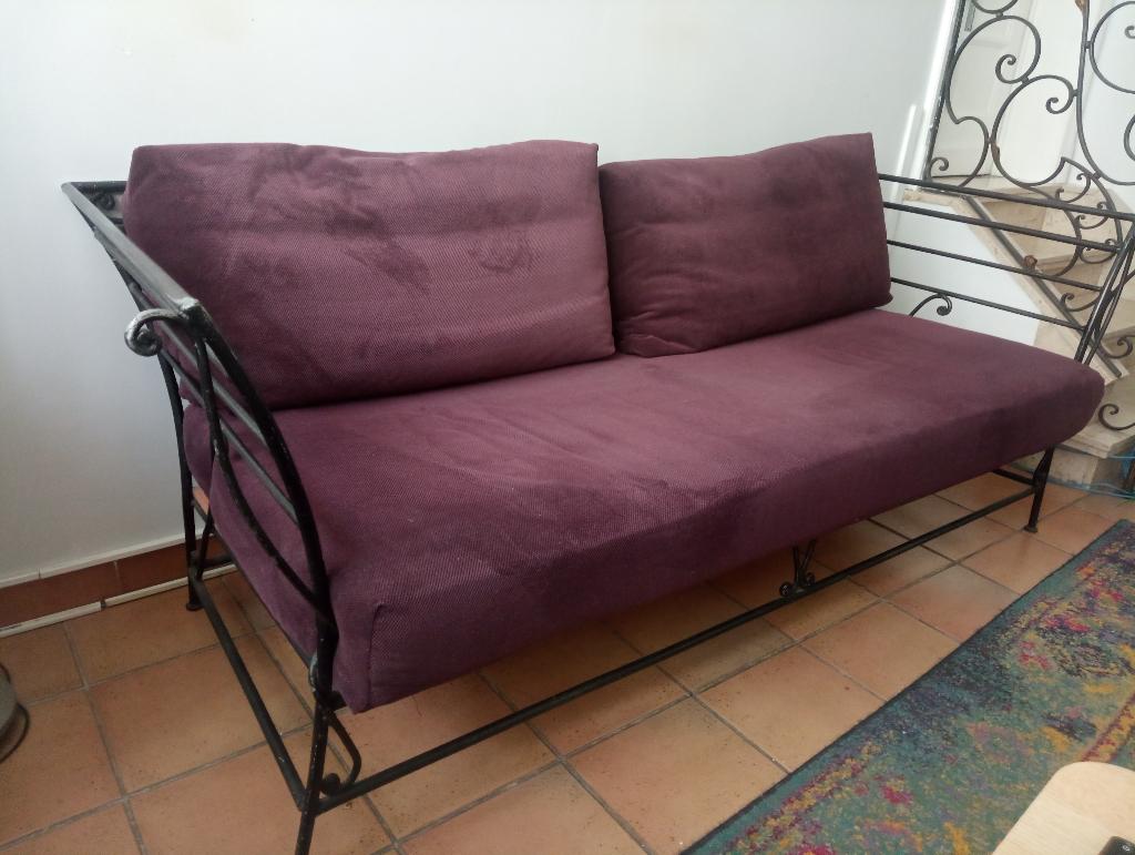 Fauteuil en fer forgé, Maison & Meubles, Fauteuils, Tissus, 125 cm ou plus, Moins de 75 cm, Enlèvement