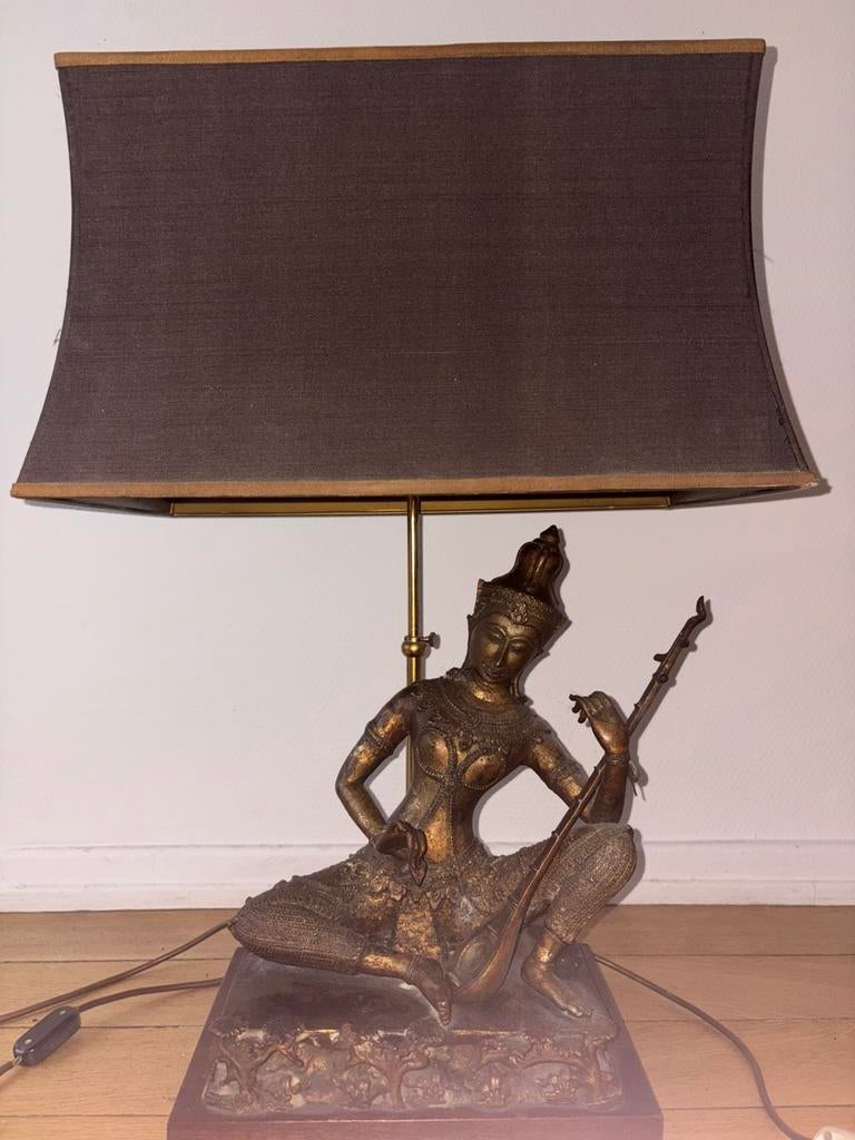 Lampe de table antique Bouddha, Enlèvement, Utilisé, Autres matériaux, Antique Baroque