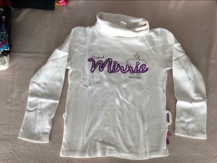 Witte souspull/longsleeve met kraagMinnieMousse Maat122-128, Ophalen of Verzenden, Gebruikt, Meisje, Shirt of Longsleeve