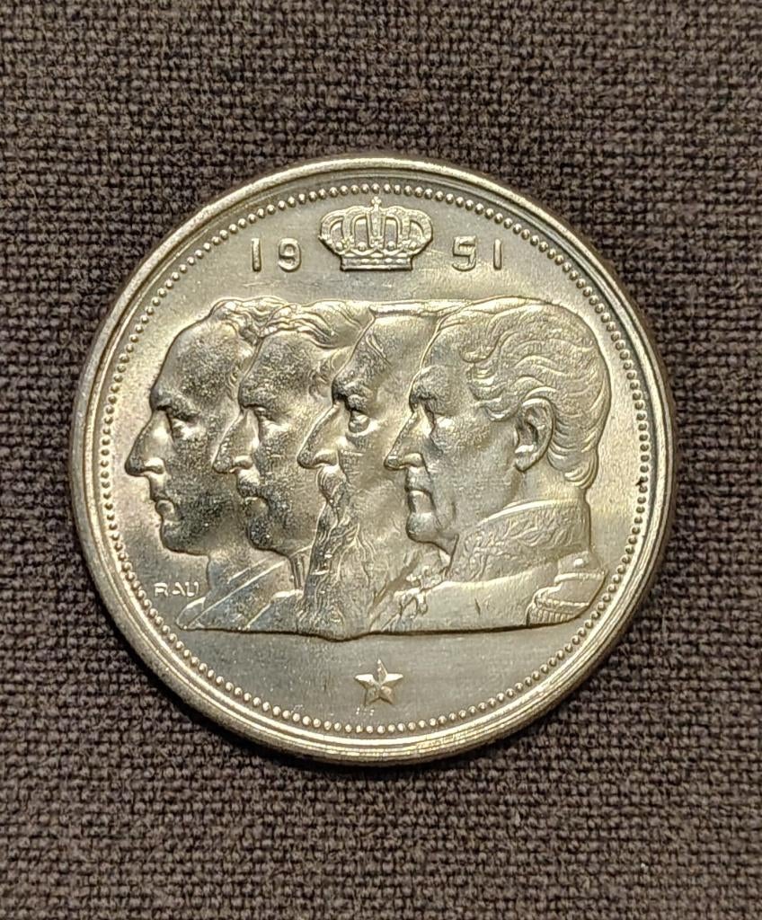 100 francs - 4 rois type dynastie en Néerlandais 1951, Enlèvement ou Envoi, Argent, Argent