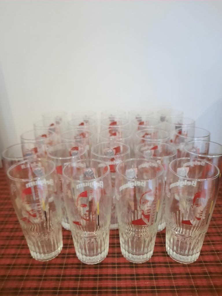 24 Jupiler bierglazen - Rode Duivels 2018, Collections, Marques de bière, Neuf, Jupiler, Enlèvement