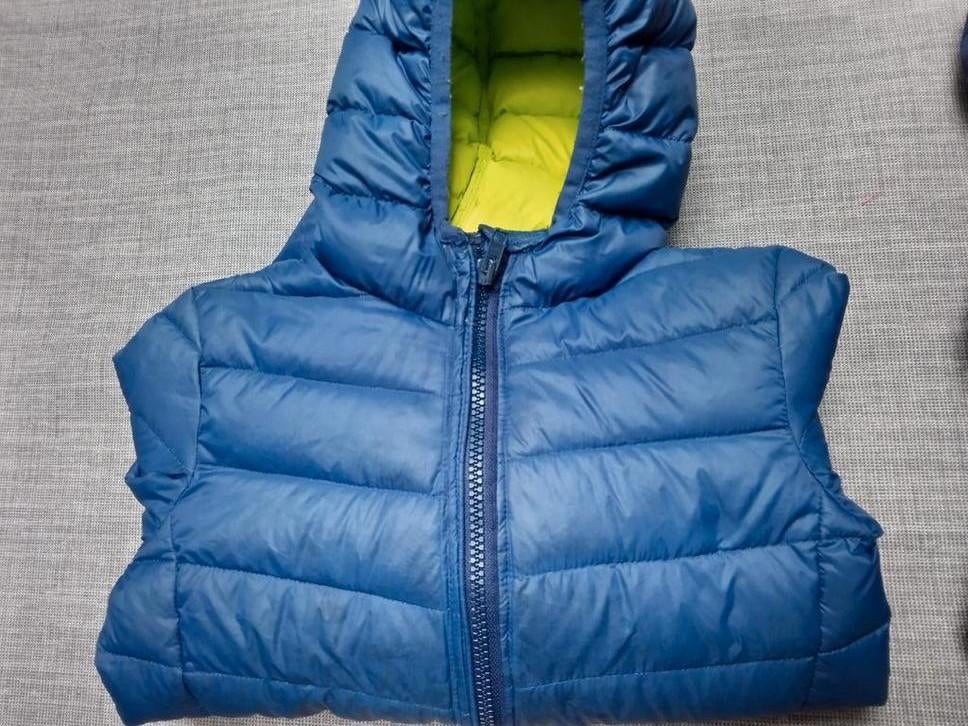 Blauw-gele jas 116, Kinderen en Baby's, Kinderkleding | Maat 116, Ophalen of Verzenden, Gebruikt, Jas