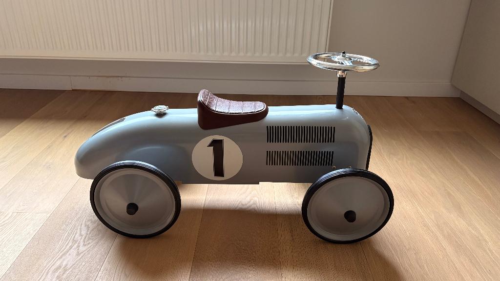 loopauto "Retro Roller" zilver, Kinderen en Baby's, Speelgoed | Buiten | Voertuigen en Loopfietsen, Ophalen, Zo goed als nieuw