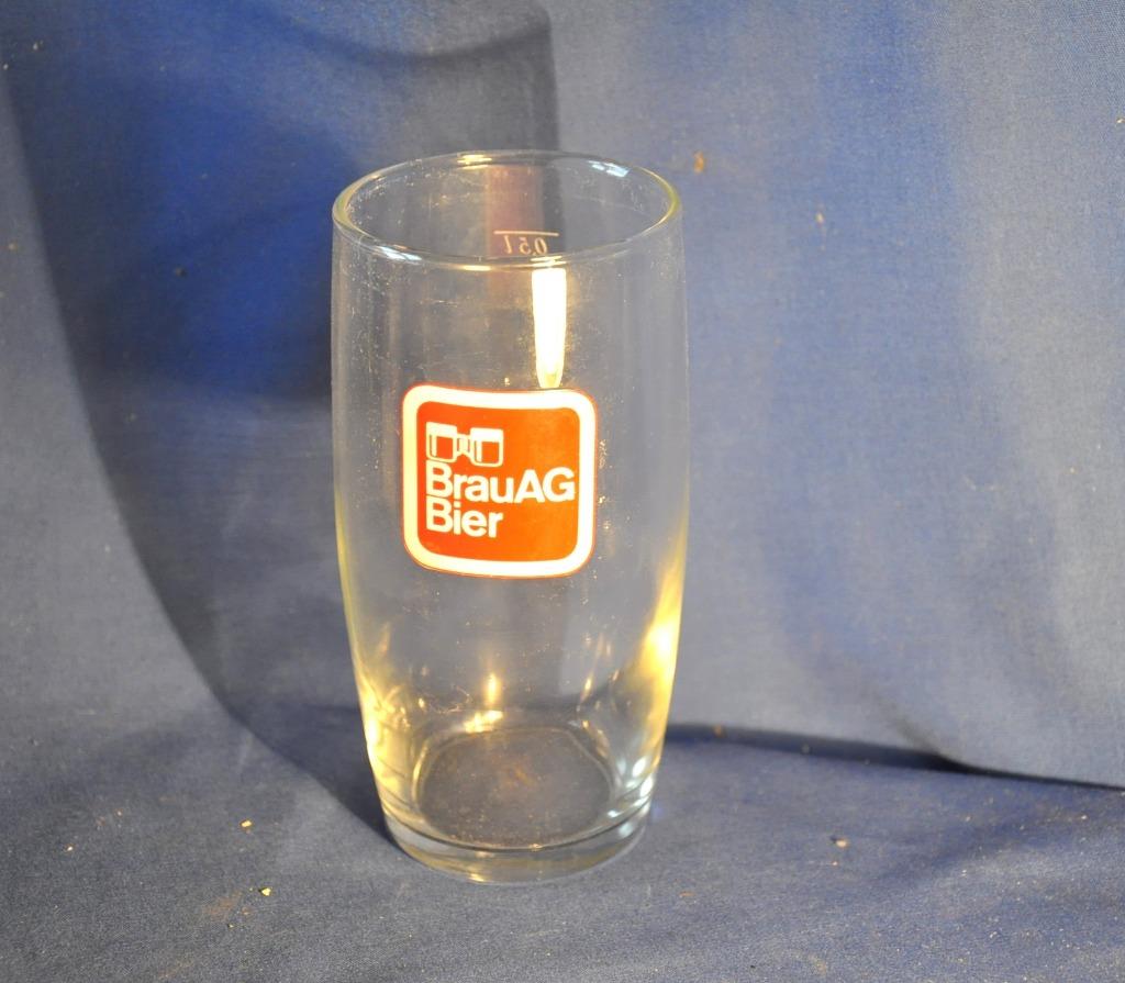 ancien verre a biere 1/2 litre brauag bier, Ophalen of Verzenden, Zo goed als nieuw, Glas of Glazen, Overige merken