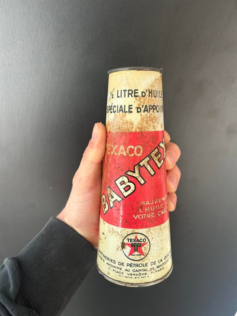 Olieblik olie blik olieblik Texaco conisch olieblik, Verzamelen, Ophalen of Verzenden, Zo goed als nieuw