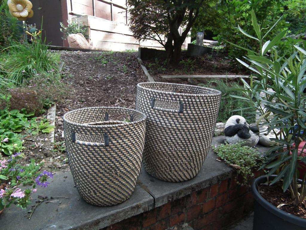 2 plantenbakken, donkergrijs/beige, binnen/buiten (Ikea), Tuin en Terras, Bloempotten, Zo goed als nieuw, Overige materialen, Binnen