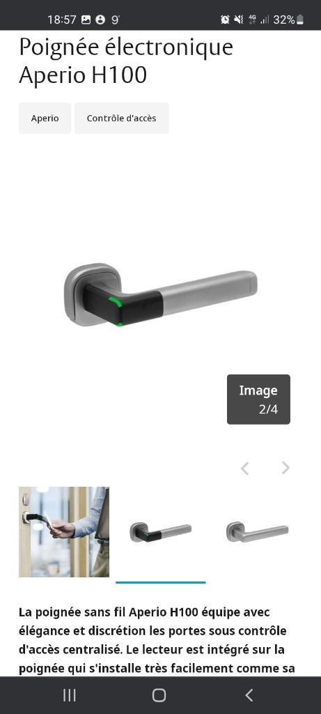 Poignée électronique ASSA ABLOY APERIO, Enlèvement ou Envoi, Neuf, Autres matériaux, Loquet ou Poignée