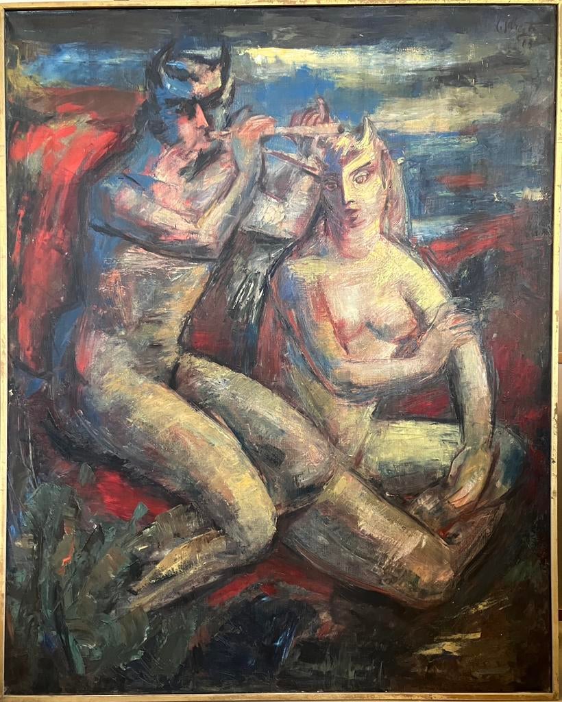 Olieverfschilderij Lode Sebregts (1906-2002) Serenade, Antiek en Kunst, Ophalen