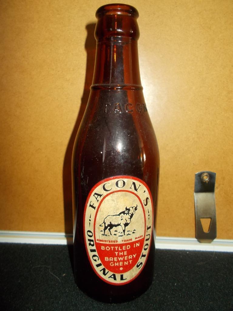 GENT -bierfles 25cL - Facon's Original Stout - rood - 1960, Verzamelen, Biermerken, Ophalen of Verzenden, Gebruikt, Flesje(s)