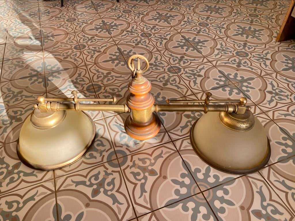 Lampe suspendue de billard vintage, Verre, Vintage, Enlèvement, Utilisé
