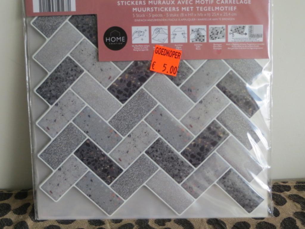 1x wandsticker grijs - Aldi - muursticker - tegelmotief, Maison & Meubles, Enlèvement ou Envoi, Neuf