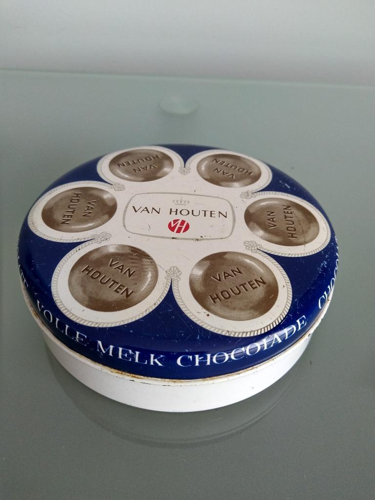 Van Houten chocolade reclamedoos, Ophalen of Verzenden, Gebruikt, Overige