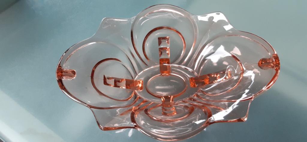 roze glazen schaal, Antiek en Kunst, Ophalen of Verzenden