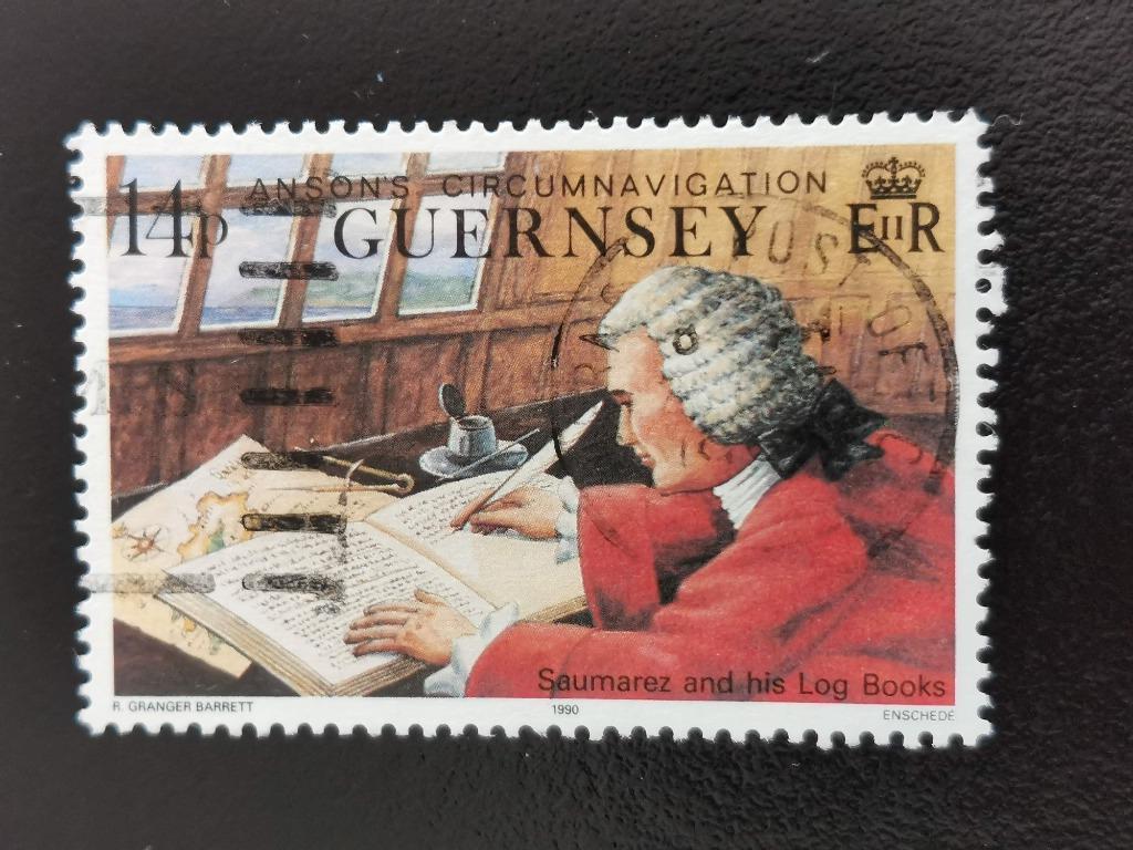 Guernsey / Kanaaleilanden 1990 - Lord Anson - wereldreiziger, Ophalen of Verzenden, Gestempeld