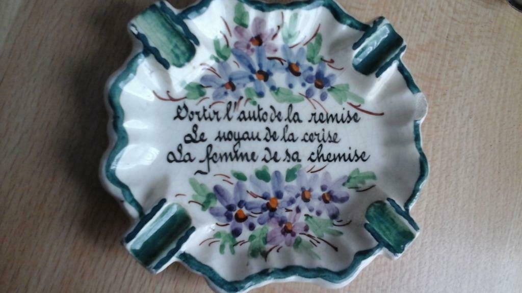 decoratieve asbak "Mougins Frankrijk"       vintage '80, Ophalen of Verzenden, Gebruikt, Asbak
