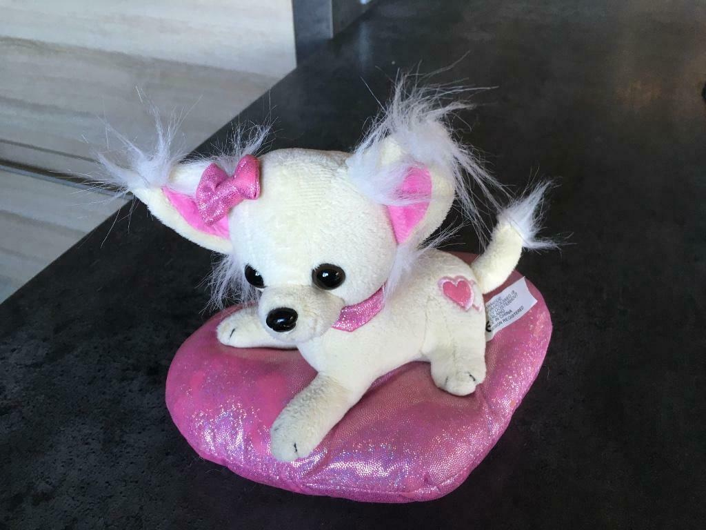 Kleine chihuahua op hartjeskussen, Ophalen of Verzenden, Zo goed als nieuw, Hond