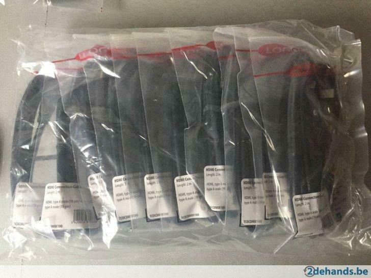 Opruiming! 10 x HDMI kabel 2m nieuw, Neuf, LOGON, Enlèvement ou Envoi, Info@eetgroup.be