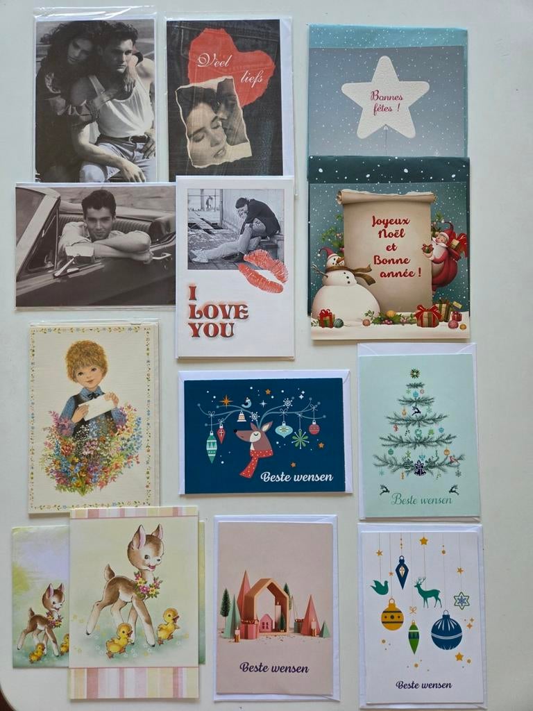Lot de 12 cartes de vœux doubles, Enlèvement ou Envoi