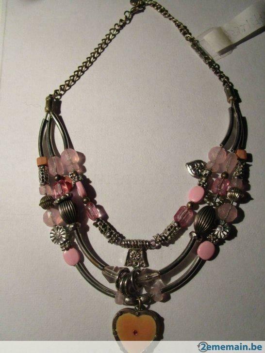 Collier 46 cm, Bijoux, Sacs & Beauté, Colliers, Enlèvement ou Envoi, Neuf, Rose, Argent