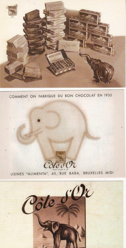 Chocolade Cote d'Or chocolat 10 reclame prentkaarten, Envoi, Comme neuf, Autres types