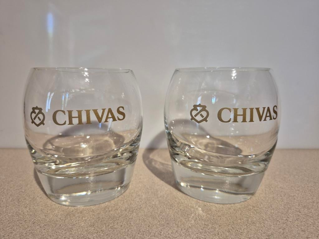 Chivas lot whiskey glazen; per set €3, Enlèvement ou Envoi, Comme neuf, Verres et Verres à shot