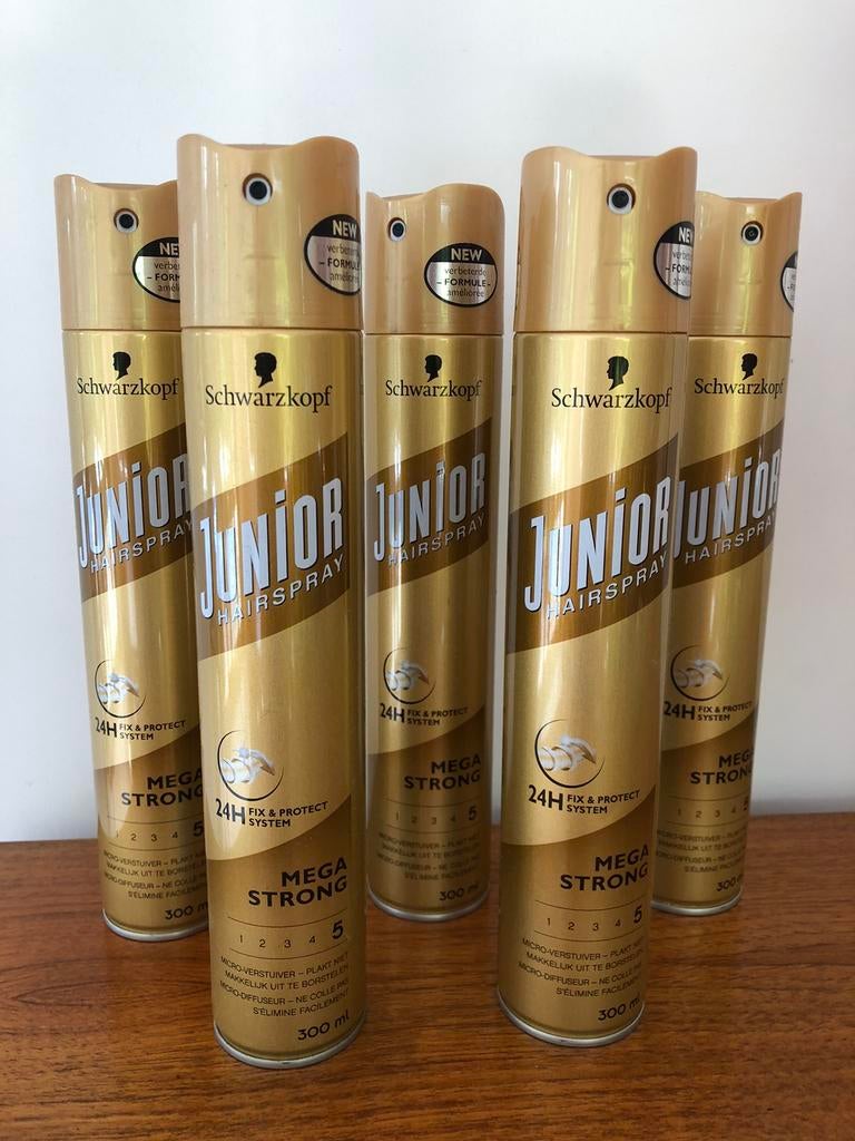 5x Schwarzkopf Junior Hairspray megastrong 300 ml, Bijoux, Sacs & Beauté, Beauté | Soins des cheveux, Enlèvement, Neuf, Gel, Cire, Laque ou Mousse