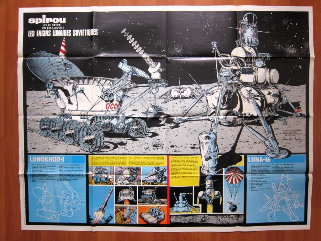 Spirou 1747 : Poster engins lunaires soviétiques TBE (1971), Eén stripboek, Ophalen of Verzenden, Zo goed als nieuw, Béghin