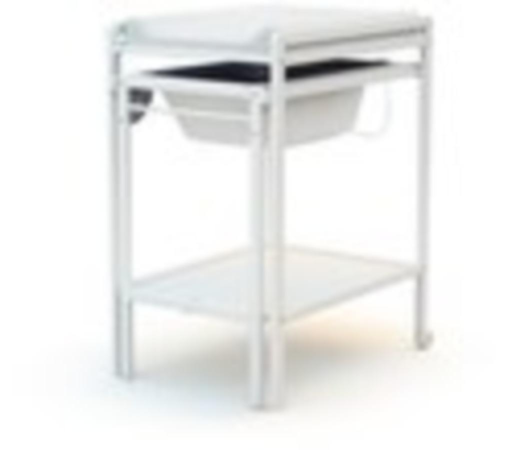 Verschoontafel met bad ESSENTIEL in hout Wit, Ophalen, Zo goed als nieuw, Commode