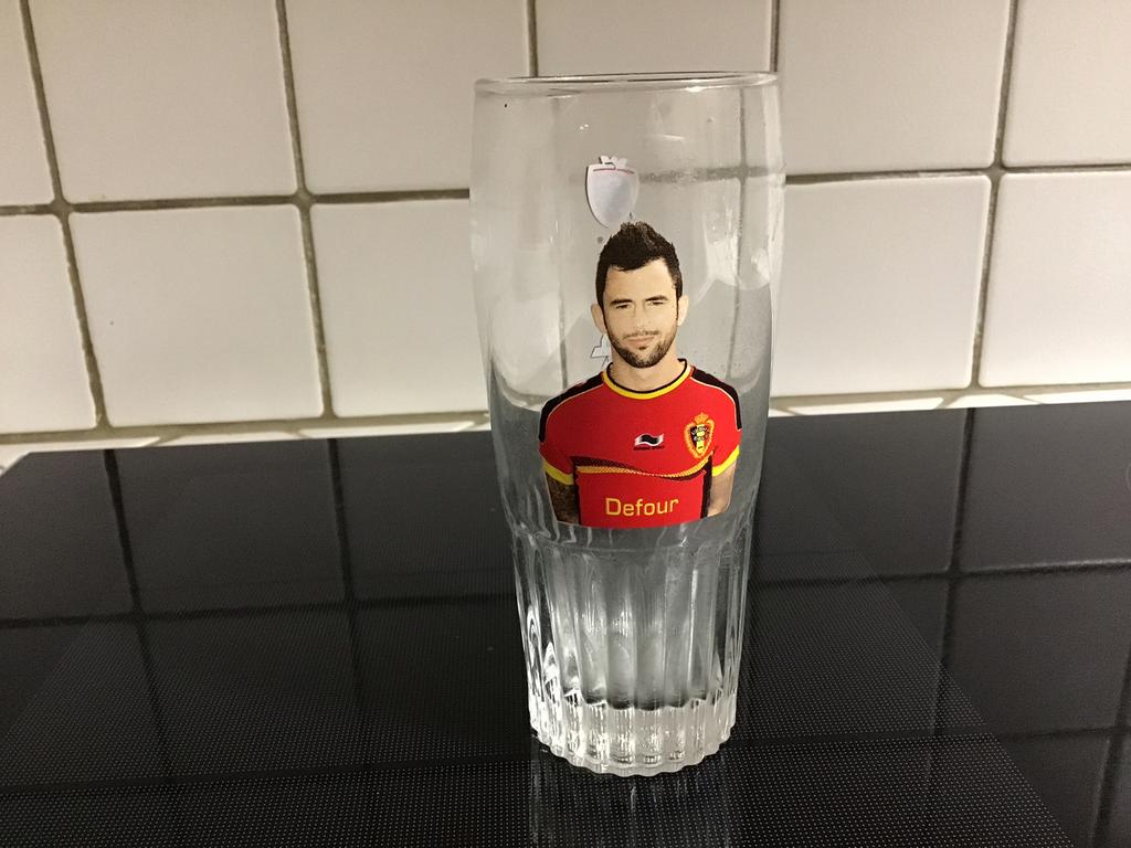 Bierglas Jupiler Steven Defour, Ophalen of Verzenden, Zo goed als nieuw