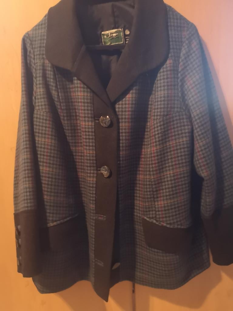 Blauw-grijze wollen blazer L, Kleding | Dames, Ophalen of Verzenden, Blauw