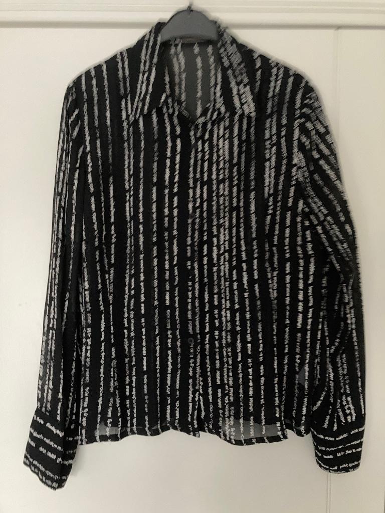 Modieuze elegante bloes PORCINI maat 44. Zeer goede staat, Kleding | Dames, Zwart, Maat 42/44 (L), Porcini, Ophalen of Verzenden