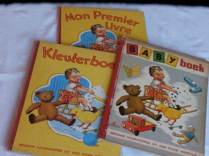 Vintage Kleuterboek-Mon premier livre-Babyboek(3st), Antiek en Kunst, Ophalen of Verzenden
